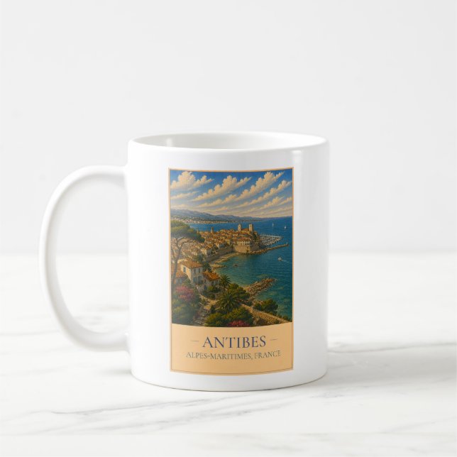 Antibes, France – Vintage Travel Mug (Gauche)