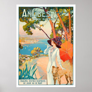 Antibes France vintage travel Poster