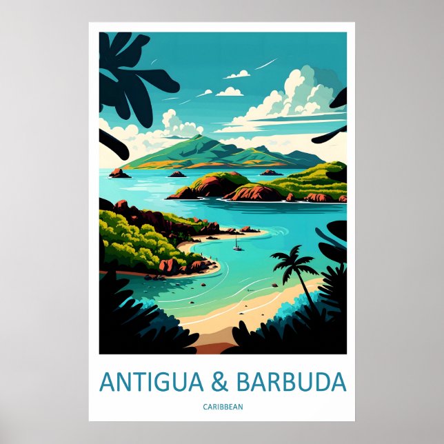Antigua-et-Barbuda Voyage Parc Affiche National (Devant)