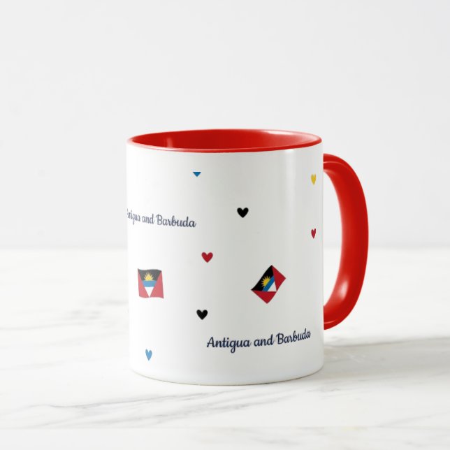 Antigua Roots Pattern Mug | Caribbean Flag (Devant droit)