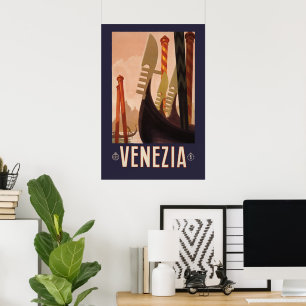 Antique affiche de voyage Venise Italie 1920