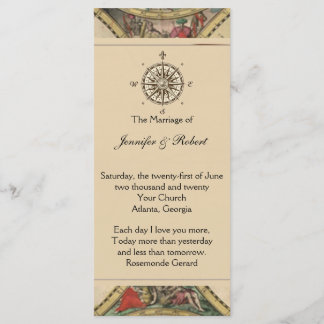 Antique Antique Vieux Monde Programme de mariage
