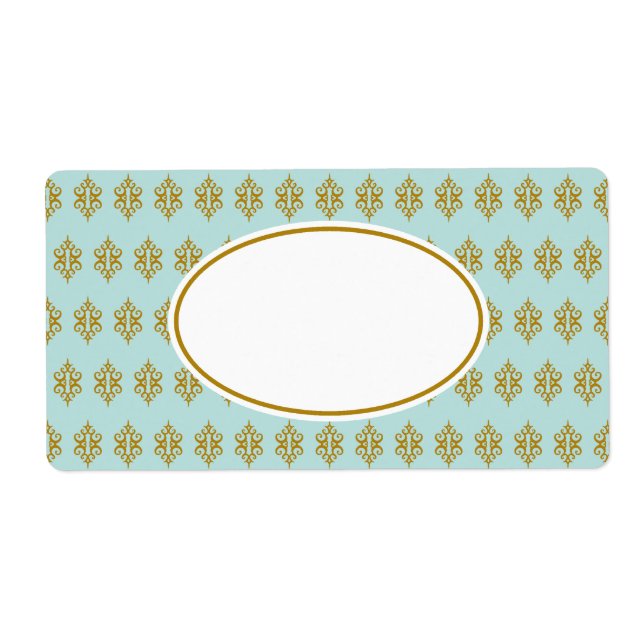 Antique Aqua Lace Étiquettes (Devant)