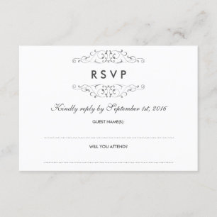 Antique Argent Flourish Wedding RSVP