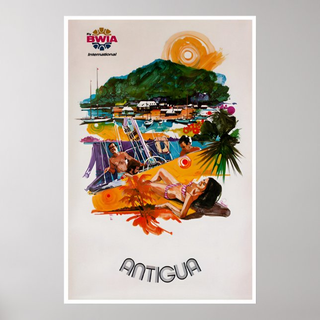 Antique Art Caraïbes Voyage Affiche Murale Salon (Devant)