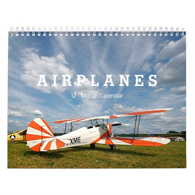 Antique Avions Biplanes Calendrier 12 mois (Protection)