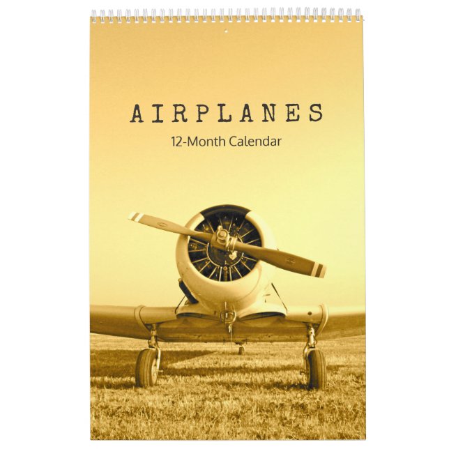 Antique Avions Biplanes Calendrier 12 mois (Protection)