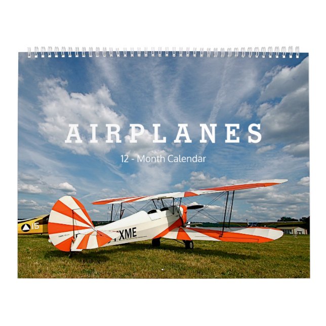 Antique Avions Biplanes LARGE Calendrier de 12 moi (Protection)