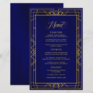Antique cadre géométrique or Royal Blue Menu