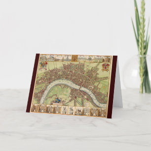 Antique carte du 17ème siècle de Londres W. Hollar