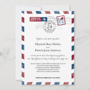 Antique Faire-part de mariage Airmail