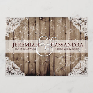 Antique Faire-part de mariage de dentelle blanche