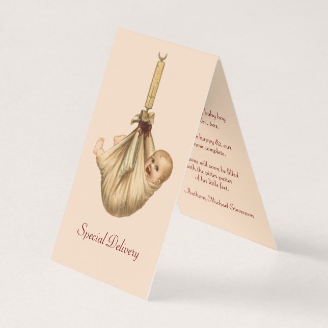 Antique Faire-part de naissance "Livraison spécial (Front)