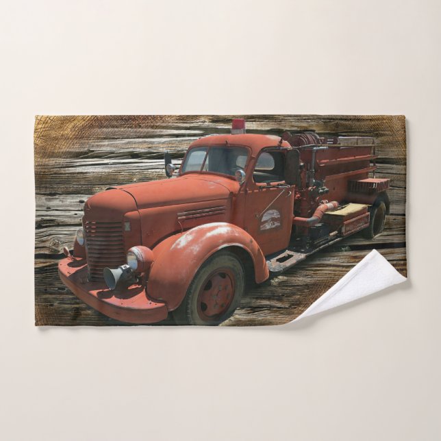 Antique Fire Truck Vintage Fire (Serviette à main)