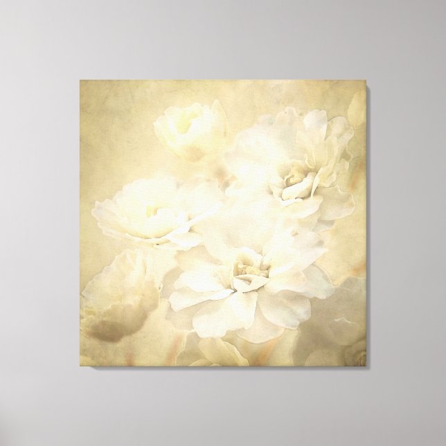 Antique Fleurs d'ivoire Toile Art Imprimer (Recto)