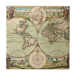Antique Général Monde Carte Carreaux en céramique