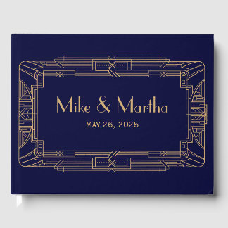 Antique Grand Gatsby Art Déco Mariage Livre d'hôte