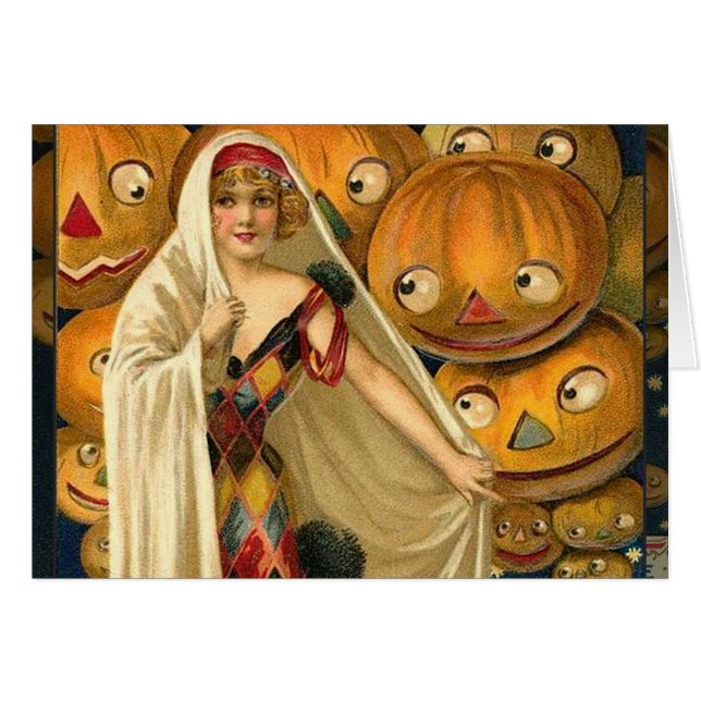 Antique Halloween Jack-o'-lantern Costume Femme (Devant horizontal)
