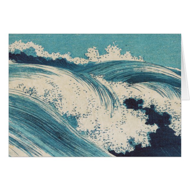 Antique Japonais Bleu Vagues Océan Imprimer (Devant horizontal)