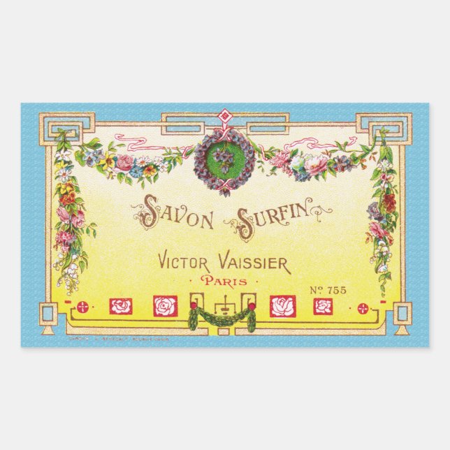 Antique Jaune Étiquette de parfum français (Devant)