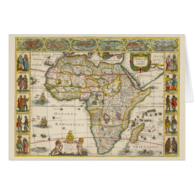 Antique Map of Africa by Hondius and Jansson (Devant horizontal)