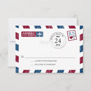 Antique mariage Airmail RSVP