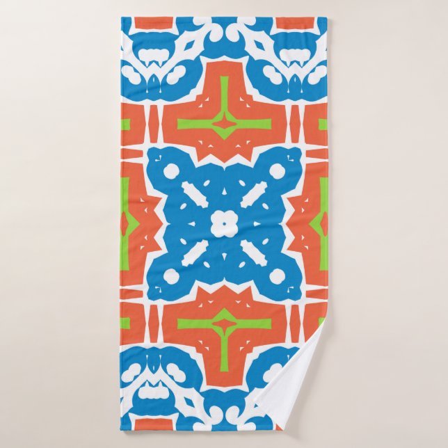 Antique mexican talavera ceramic. Vintage seamless (Serviette de bain)