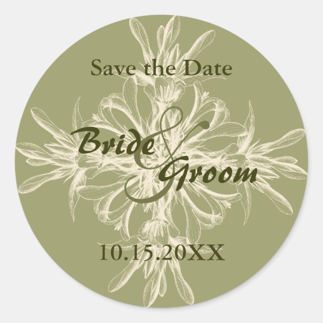 Antique Olive Enregistrer les stickers Date (Devant)