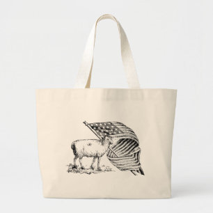 Antique Patriotique American Sheep Sac fourre-tout