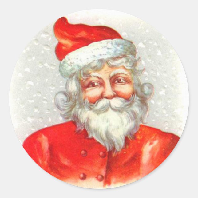 Antique Père Noël autocollant de Noël (Devant)