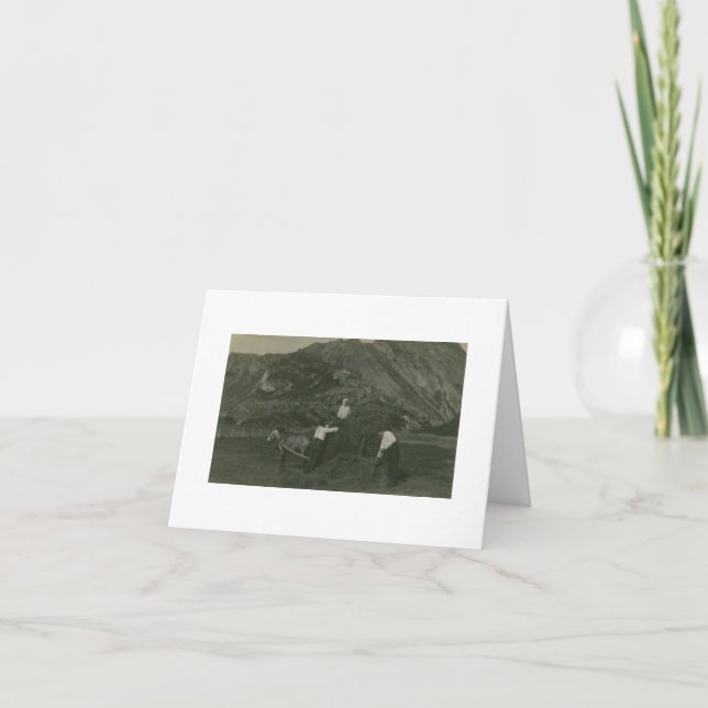 Antique Real Photo Norwegian Farmers Note Card (Devant)