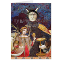 ANTIQUE RENAISSANCE TAROT 15/ DEVIL Détail de la r