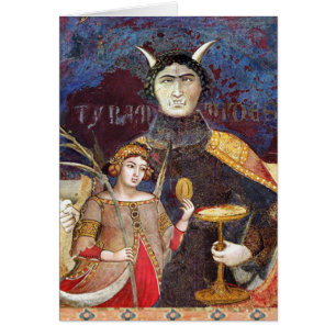 ANTIQUE RENAISSANCE TAROT 15/ DEVIL Détail de la r