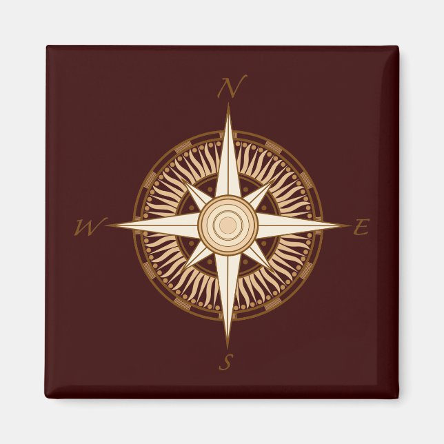 Antique Rose Compass Magnet (Devant)