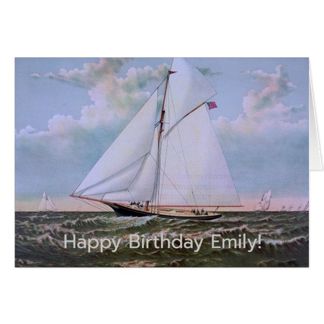 Antique Sailing Ship Sloop Yacht Sailboat Ocean (Devant horizontal)