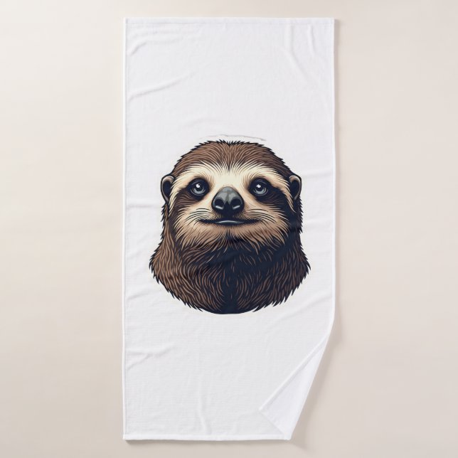 Antique Sloth Illustration Vintage Tee (2) (Serviette de bain)