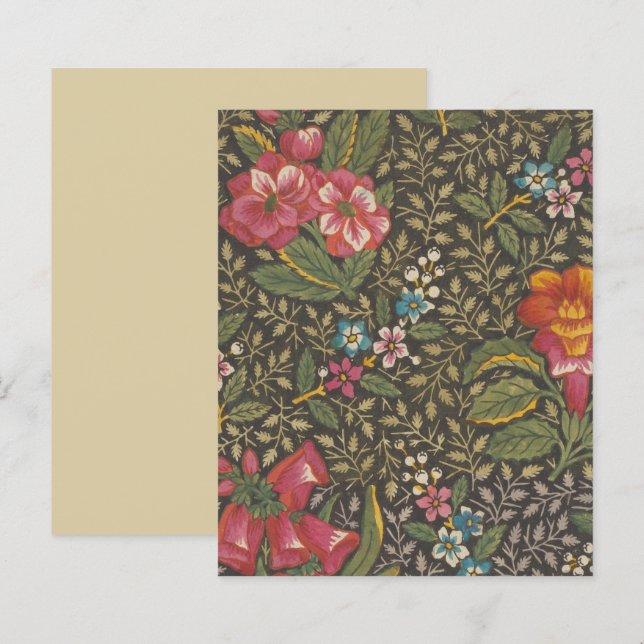 Antique Toile de Jouy 1800 Branches florales (Devant / Derrière)