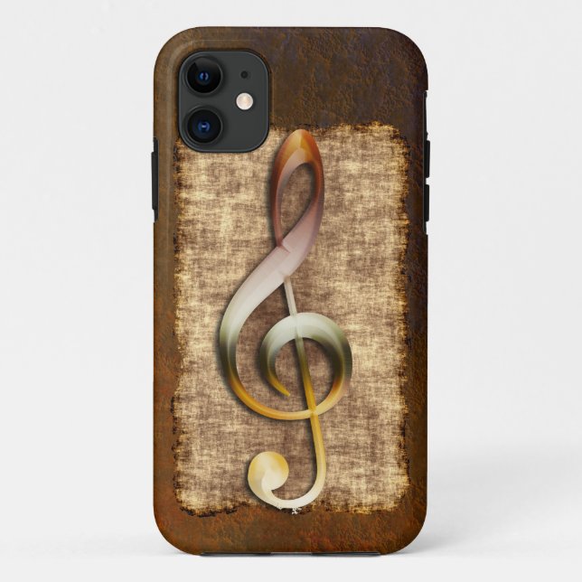 Antique Treble Clef iPhone 5 Coque (Dos)