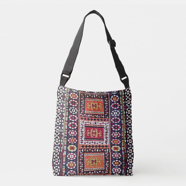 Antique Tribal Oriental Sac fourre-tout de tapis (Devant)