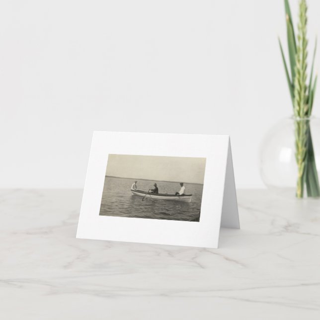 Antique Véritable Photo Vieux Amis Bateau (Devant)