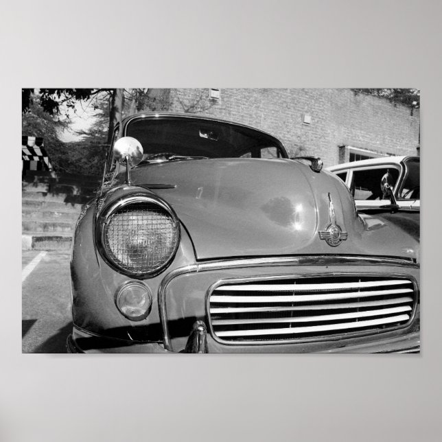 ANTIQUE VINTAGE B&W CLASSIQUE POSTER DE VOITURE (Devant)