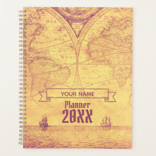 Antique Vintage Monde Carte Aventurier