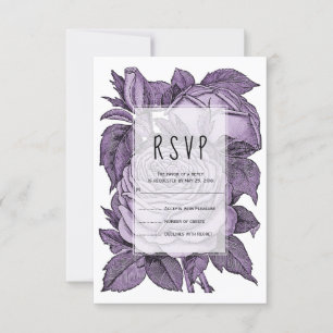 Antique violet rose vintage mariage floral RSVP