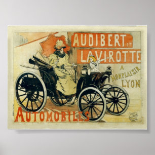 Antique voiture Annonce française Poster ou imprim