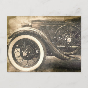 Antique voiture voiture carte postale