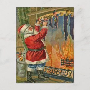 Antiquité, carte postale de Noël de Cru-Père Noël