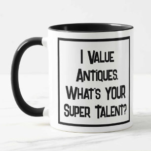 Antiquités Valuer Super Talent. Mug à café à deux