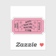 Antisocial Social Club Admettre Un Sticker De Bill