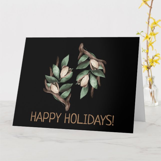 Antler avec carte postale à branche verte (Fleur jaune)