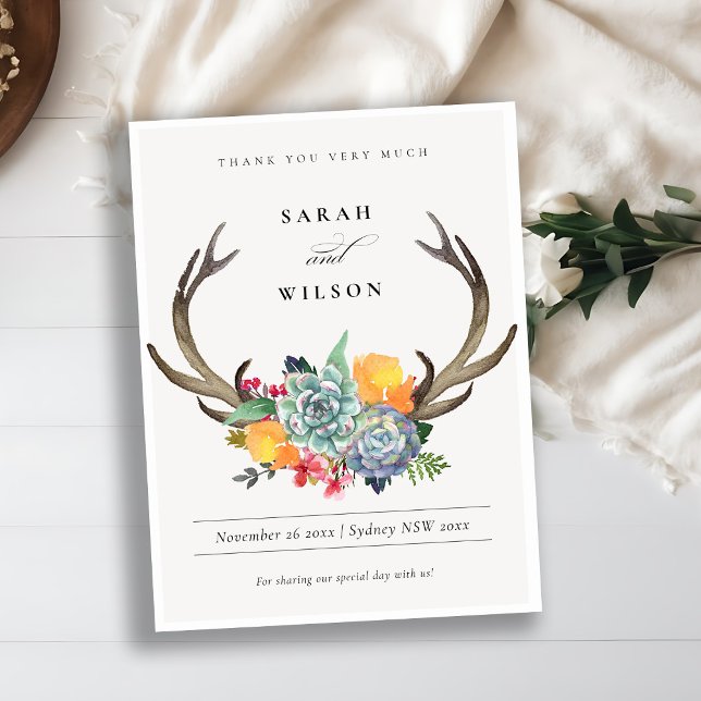 ANTLER BOHEMIAN ALLURE MERCI FLORAL SUCCULENT (Créateur téléchargé)